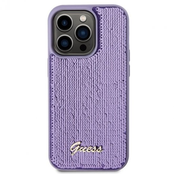 Guess GUHCP15LPSFDGSU iPhone 15 Pro 6.1 husă rigidă fioletowy/violet Sequin Script Metal"