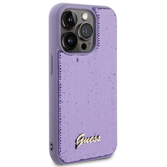 Guess GUHCP15LPSFDGSU iPhone 15 Pro 6.1 husă rigidă fioletowy/violet Sequin Script Metal"