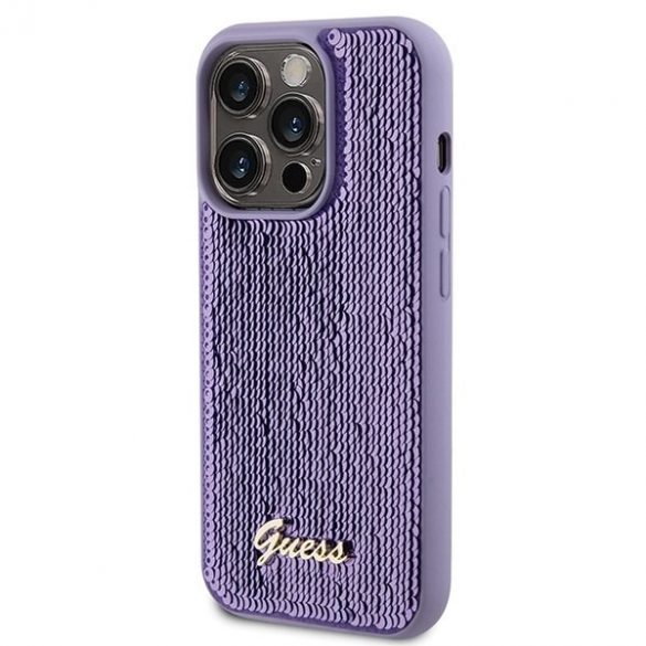 Guess GUHCP15XPSFDGSU iPhone 15 Pro Max 6.7 fioletowy/violet hardcase Sequin Script Metal"