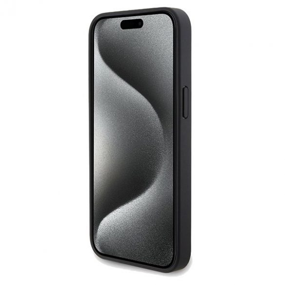 Carcasă rigidă Ferrari FEHCP15XPWAK iPhone 15 Pro Max 6.7, negru/czarny, Perforated Waves Metal Logo"