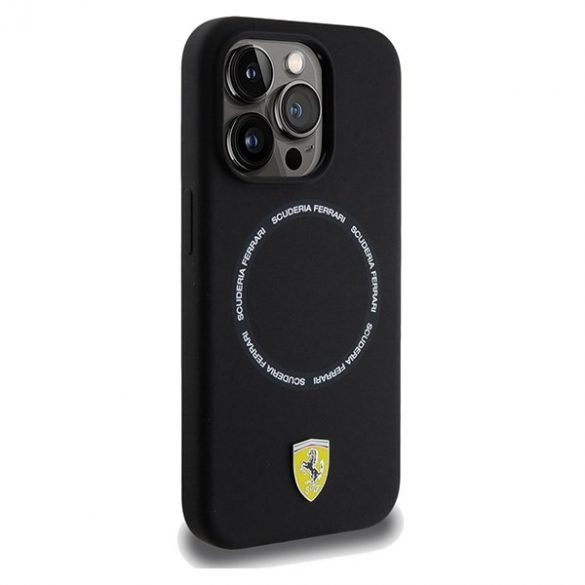 Ferrari FEHMP15XSBAK iPhone 15 Pro Max 6.7 carcasă rigidă neagră Printed Ring MagSafe"