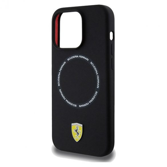 Ferrari FEHMP15XSBAK iPhone 15 Pro Max 6.7 carcasă rigidă neagră Printed Ring MagSafe"