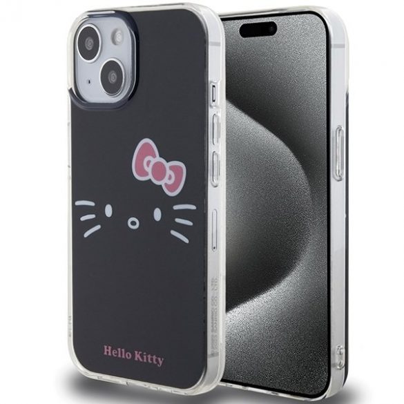 Hello Kitty HKHCP15SHKHLK iPhone 15 / 14 / 13 6.1 carcasă rigidă neagră IML Kitty Face"