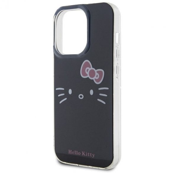 Hello Kitty HKHCP15LHKHLK iPhone 15 Pro 6.1 carcasă rigidă neagră IML Kitty Face"