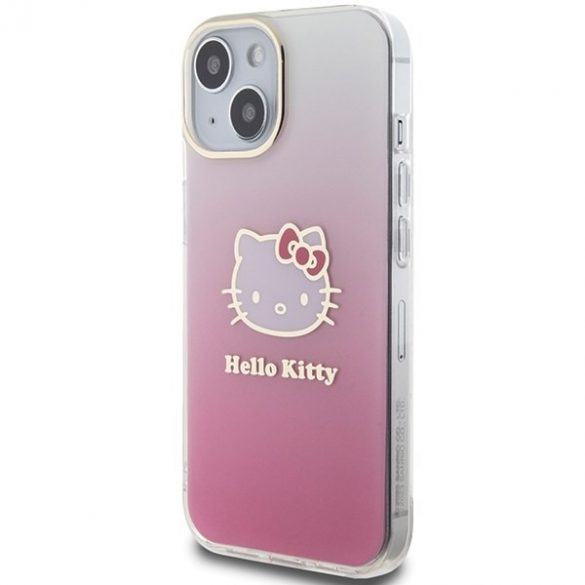 Hello Kitty HKHCP15SHDGKEP iPhone 15 / 14 / 13 6.1 rożowy/roz husă rigidă IML Gradient Electrop Kitty Head"