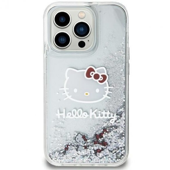 Hello Kitty HKHCN61LIKHET iPhone 11 / Xr 6.1 srebrny/argintiu Hardcase Liquid Glitter Charms Kitty Head"