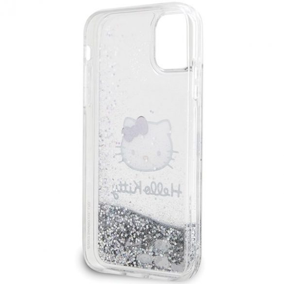 Hello Kitty HKHCN61LIKHET iPhone 11 / Xr 6.1 srebrny/argintiu Hardcase Liquid Glitter Charms Kitty Head"