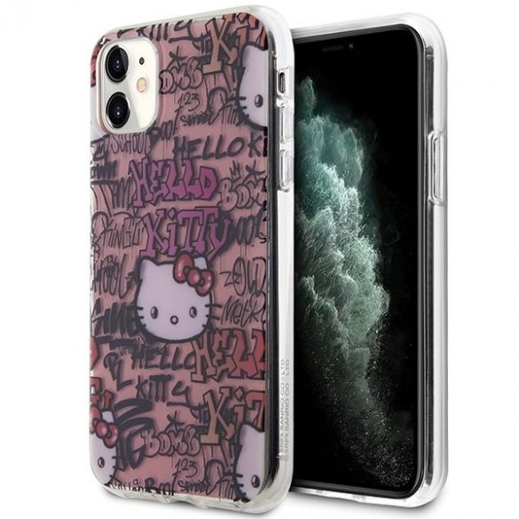 Hello Kitty HKHCN61HDGPTP iPhone 11 / Xr 6.1 rożowy/roz hardcase IML Tags Graffiti"