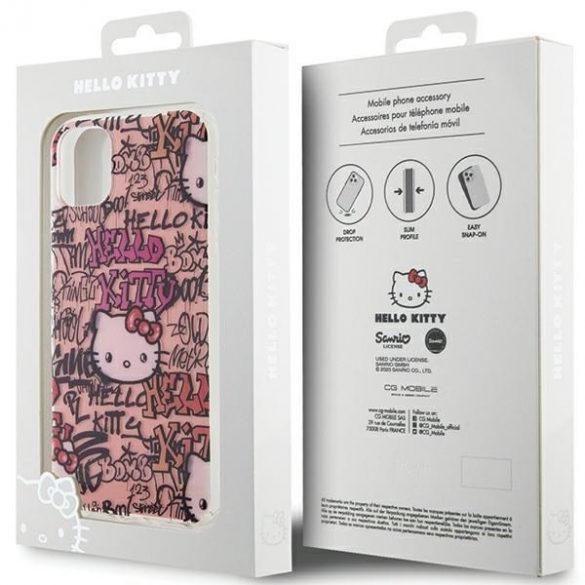 Hello Kitty HKHCN61HDGPTP iPhone 11 / Xr 6.1 rożowy/roz hardcase IML Tags Graffiti"