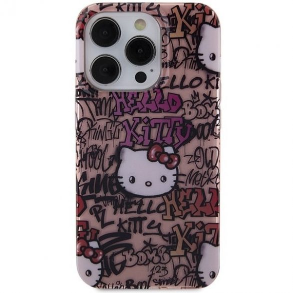 Hello Kitty HKHCP14LHDGPTP iPhone 14 Pro 6.1 husă rigidă rożowy/roz Etichete IML Graffiti"