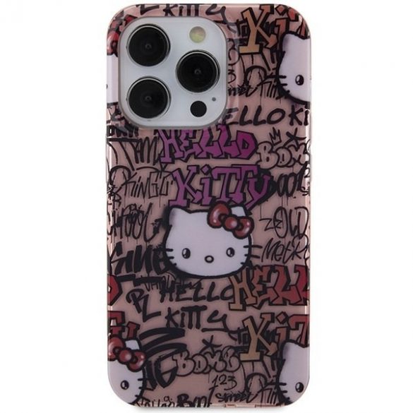 Hello Kitty HKHCP15LHDGPTP iPhone 15 Pro 6.1 husă rigidă rożowy/roz Etichete IML Graffiti"