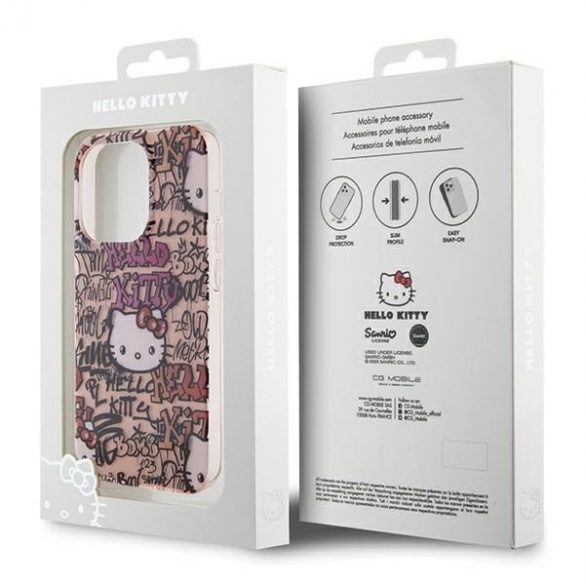 Hello Kitty HKHCP15XHDGPTP iPhone 15 Pro Max 6.7 rożowy/roz hardcase IML Tags Graffiti"