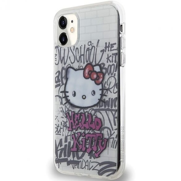 Hello Kitty HKHCN61HDGPHT iPhone 11 / Xr 6.1 biały/alb hardcase IML Kitty On Bricks Graffiti"