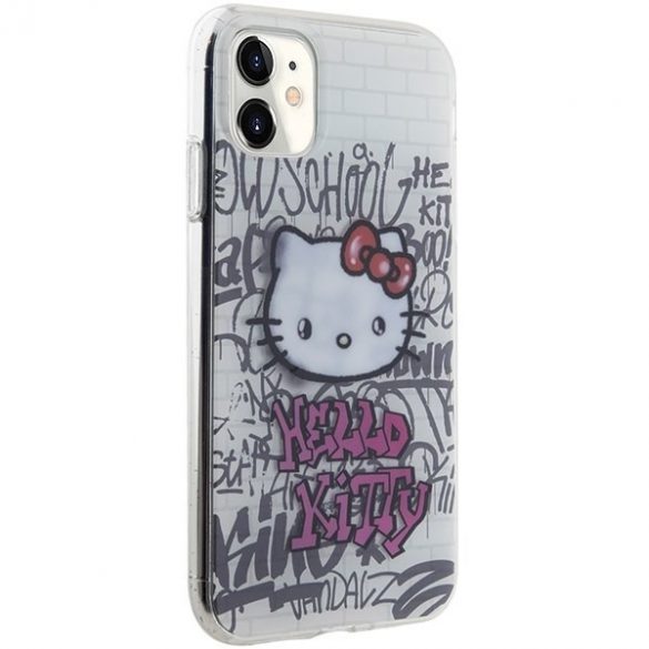 Hello Kitty HKHCN61HDGPHT iPhone 11 / Xr 6.1 biały/alb hardcase IML Kitty On Bricks Graffiti"