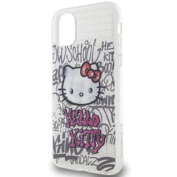 Hello Kitty HKHCN61HDGPHT iPhone 11 / Xr 6.1 biały/alb hardcase IML Kitty On Bricks Graffiti"