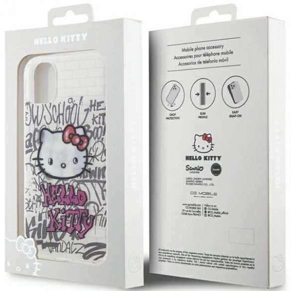 Hello Kitty HKHCN61HDGPHT iPhone 11 / Xr 6.1 biały/alb hardcase IML Kitty On Bricks Graffiti"