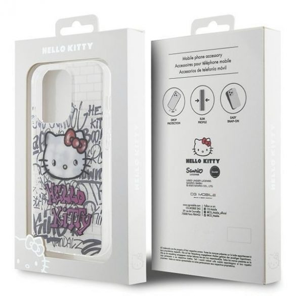 Hello Kitty HKHCP14LHDGPHT iPhone 14 Pro 6.1 biał/alb hardcase IML Kitty On Bricks Graffiti"