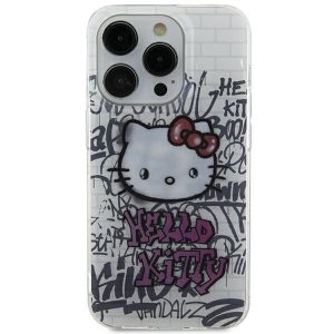 Hello Kitty HKHCP15SHDGPHT iPhone 15 / 14 / 13 6.1 biały/alb hardcase IML Kitty On Bricks Graffiti"