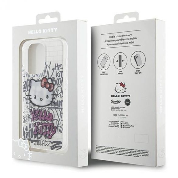 Hello Kitty HKHCP15XHDGPHT iPhone 15 Pro Max 6.7 biały/alb hardcase IML Kitty On Bricks Graffiti"