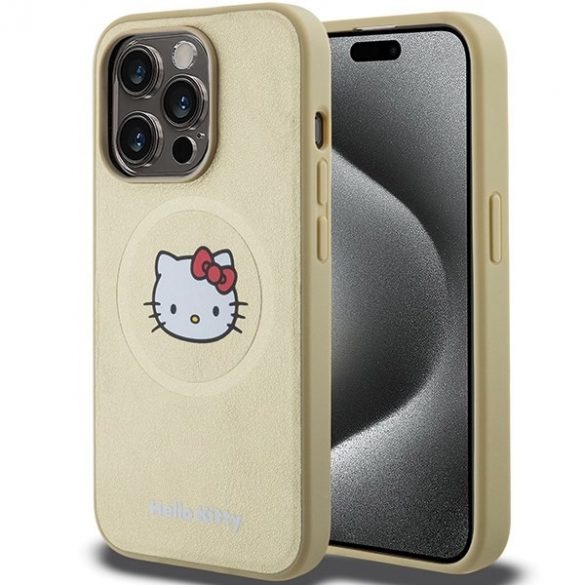 Hello Kitty HKHMP13LPGHCKD iPhone 13 Pro / 13 6,1 zloty/husă aurie Leather Kitty Head MagSafe"