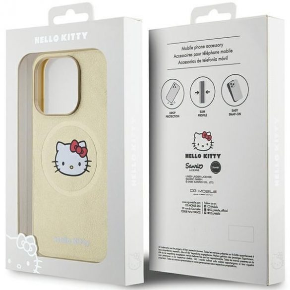 Hello Kitty HKHMP13LPGHCKD iPhone 13 Pro / 13 6,1 zloty/husă aurie Leather Kitty Head MagSafe"