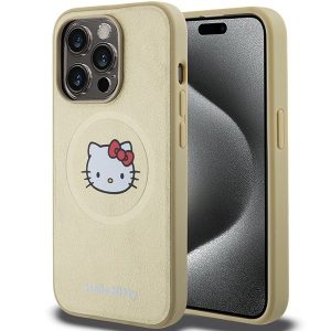 Hello Kitty HKHMP13XPGHCKD iPhone 13 Pro Max 6,7 zloty/husă rigidă din piele Kitty Head MagSafe"