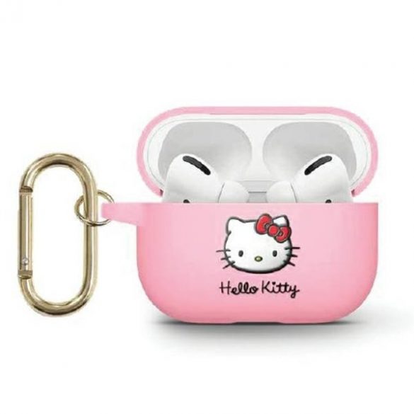 Hello Kitty HKA33DKHSP Husă pentru Airpods 3 rożowy/roz Silicon 3D Kitty Head