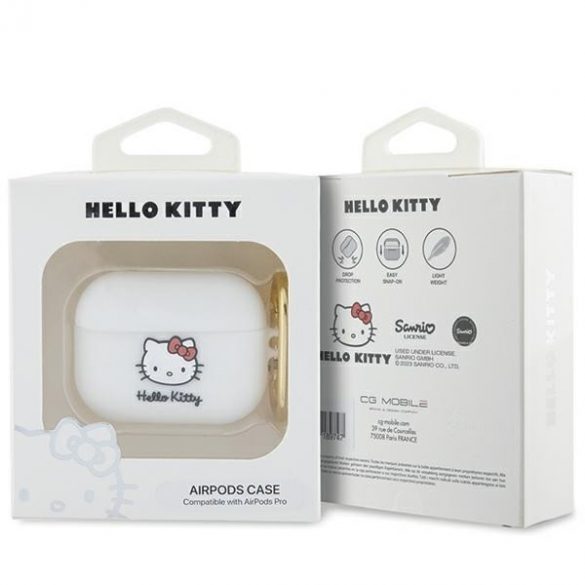 Hello Kitty HKAP3DKHSH Husă Airpods Pro biały/alb Silicon 3D Kitty Head