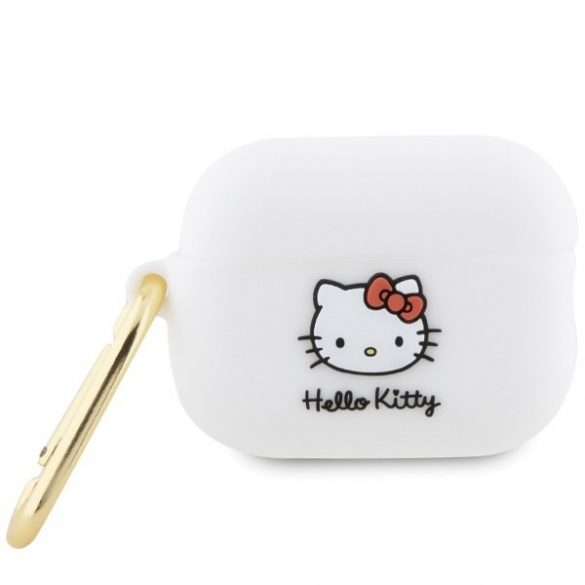 Hello Kitty HKAP23DKHSH Husă pentru Airpods Pro 2 (2022/2023) biał/alb Silicon 3D Kitty Head