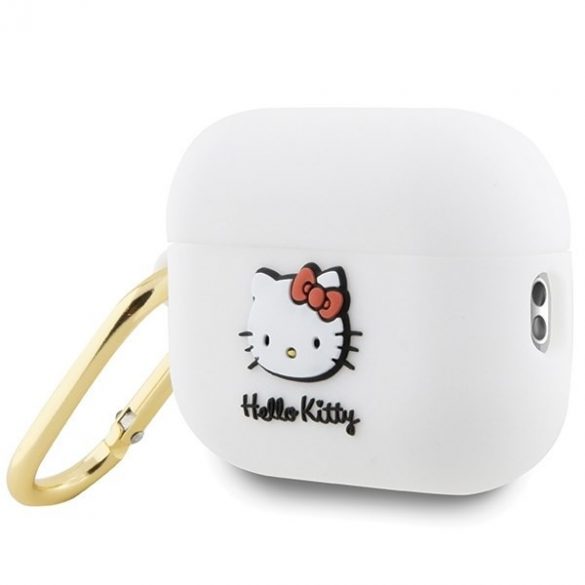 Hello Kitty HKAP23DKHSH Husă pentru Airpods Pro 2 (2022/2023) biał/alb Silicon 3D Kitty Head