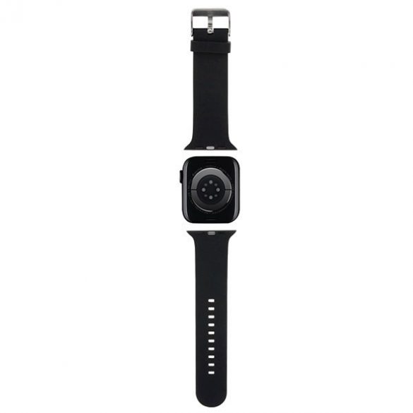 Karl Lagerfeld curea KLAWMSLKCNK Apple Watch 38/40/41mm negru/curea neagră 3D cauciuc Karl&Choupette Heads