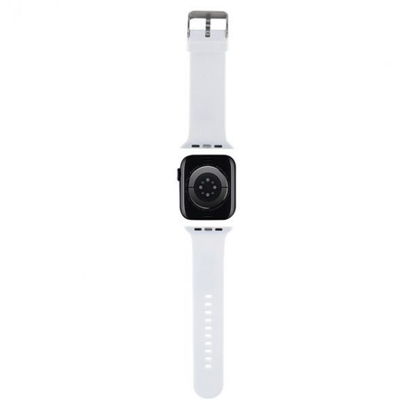 Karl Lagerfeld curea KLAWMSLKCNH Apple Watch 38/40/41mm alb/alb  strap 3D Rubber Karl&Choupette Heads