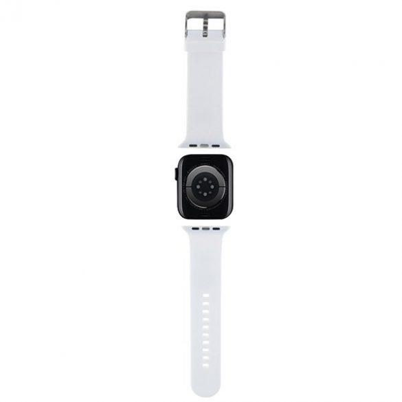 Karl Lagerfeld Pasek KLAWLSLCNH Apple Watch 42/44/45/49mm curea biały/albă 3D cauciuc Choupette Head