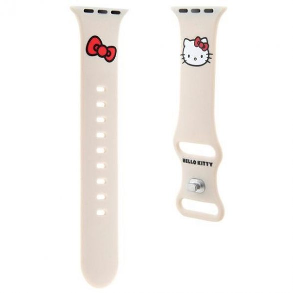 Hello Kitty Pasek HKAWMSCHBLE Apple Watch 38/40/41mm curea beżowy/bej Silicon Kitty Head