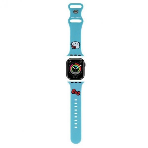 Hello Kitty Pasek HKAWMSCHBLB Apple Watch 38/40/41mm niebieski/curea albastră Silicon Kitty Head