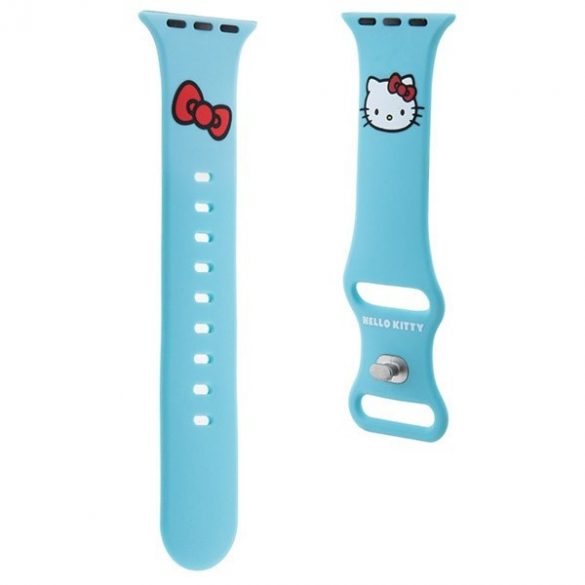 Hello Kitty Pasek HKAWMSCHBLB Apple Watch 38/40/41mm niebieski/curea albastră Silicon Kitty Head