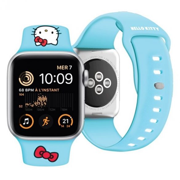 Hello Kitty Pasek HKAWMSCHBLB Apple Watch 38/40/41mm niebieski/curea albastră Silicon Kitty Head