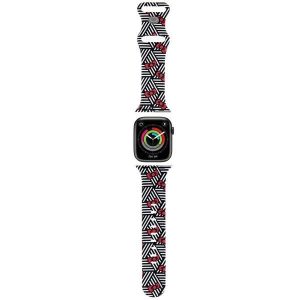 Hello Kitty Pasek HKAWMSDIEZK Apple Watch 38/40/41mm curea czarny/negru din silicon Funde și dungi