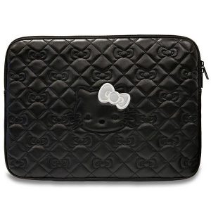 Mânecă Hello Kitty HKCSZPEKHBPK 14" czarny/negru cu fermoar PU fundite matlasate