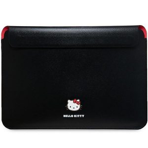 Mânecă Hello Kitty HKCS14PGHDLMK 14 inchi, negru/negru, sigla din metal PU