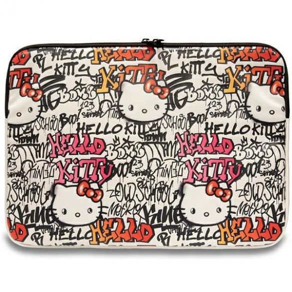 Mânecă Hello Kitty HKCSZPDGPTE 14" beżowy/bej Etichete PU cu fermoar Graffiti