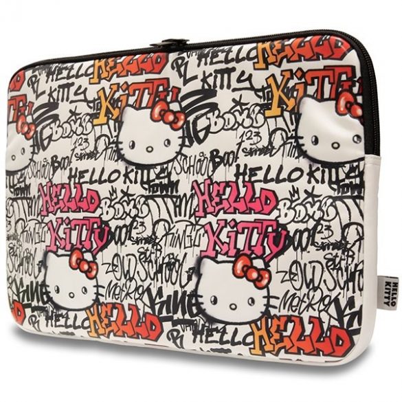 Mânecă Hello Kitty HKCSZPDGPTE 14" beżowy/bej Etichete PU cu fermoar Graffiti