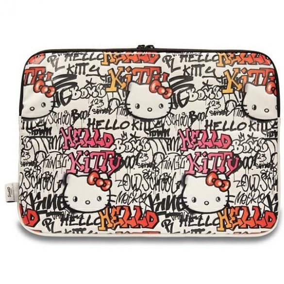 Mânecă Hello Kitty HKCSZPDGPTE 14" beżowy/bej Etichete PU cu fermoar Graffiti