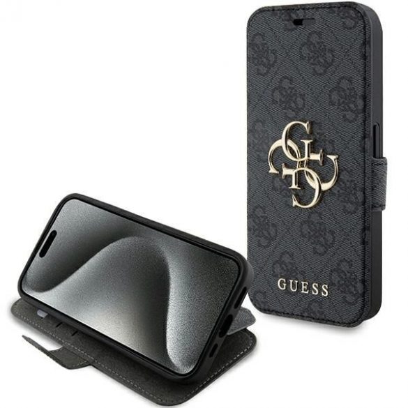 Guess GUBKP15L4GMGGR iPhone 15 Pro 6.1" gri/gri carte 4G Metal Logo