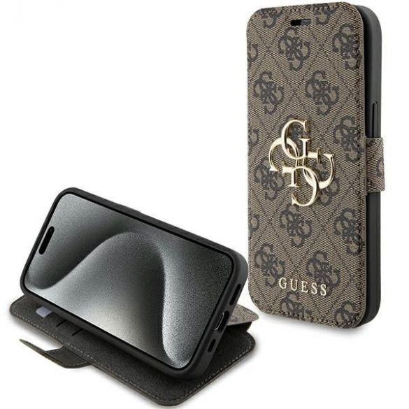 Guess GUBKP15S4GMGBR iPhone 15 / 14 / 13 6.1" maro/maro carte 4G Metal Logo