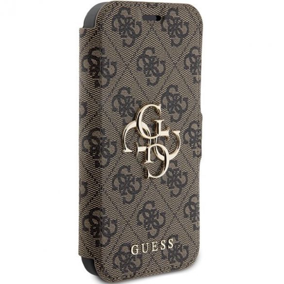 Guess GUBKP15L4GMGBR iPhone 15 Pro 6.1" brązowy/book book 4G Metal Logo