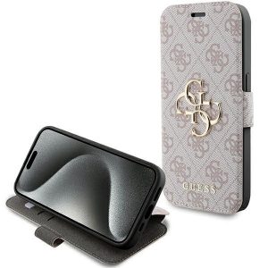 Guess GUBKP15L4GMGPI iPhone 15 Pro 6.1" rożowy/roz carte 4G Metal Logo