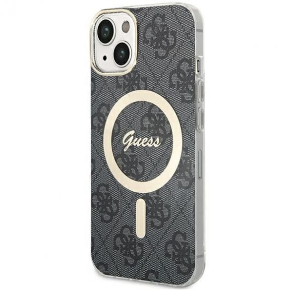 Guess GUHMP15SH4STK iPhone 15 / 14 / 13 6.1" carcasă/neagră hardcase IML 4G MagSafe