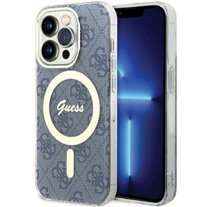 Guess GUHMP15LH4STB iPhone 15 Pro 6.1" niebieski/albastru hardcase IML 4G MagSafe