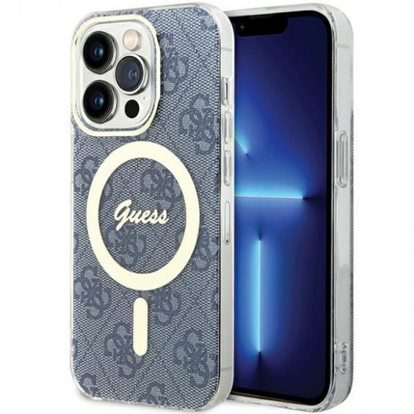 Guess GUHMP15LH4STB iPhone 15 Pro 6.1" niebieski/albastru hardcase IML 4G MagSafe